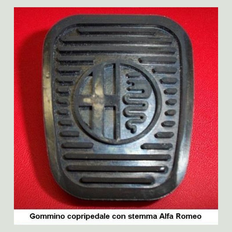gomma gomme gommina gommini copri pedale pedali copripedale copripedali alfa romeo logo marchio fregio emblema stemma simbolo freno frizione acceleratore